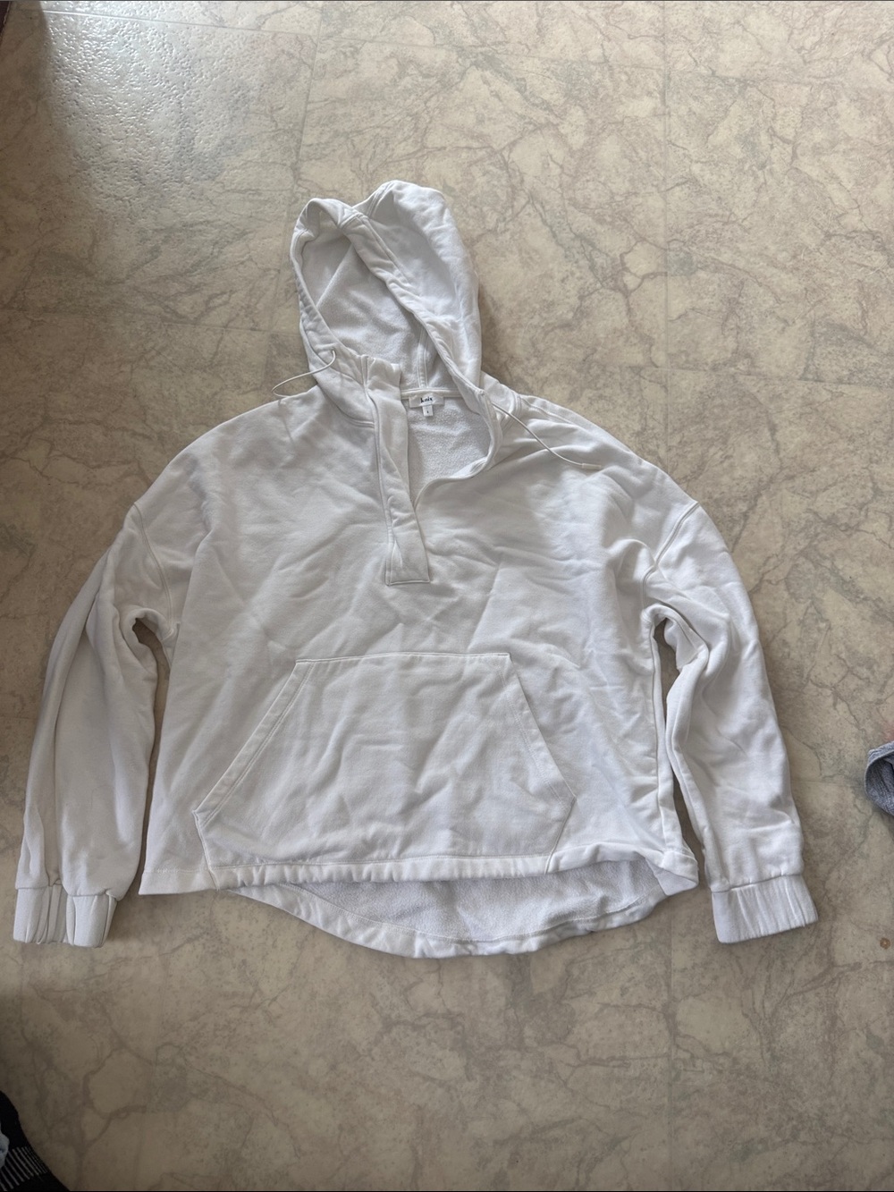 knix White Hooded Pullover Sweatshirt